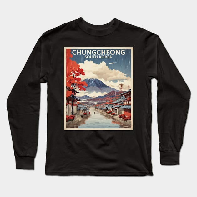 Chungcheong South Korea Travel Tourism Retro Vintage Long Sleeve T-Shirt by TravelersGems